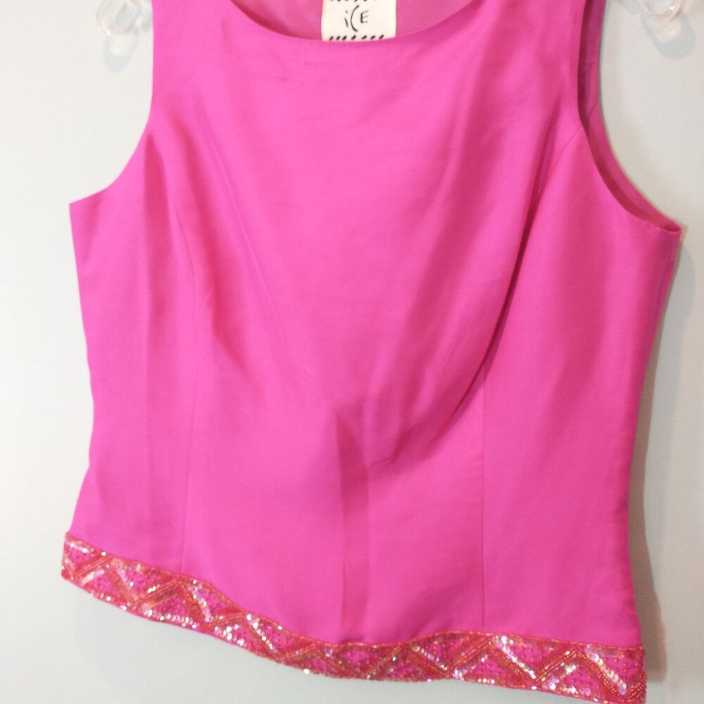 NWOT Eagle's Eye Purple Silk Vest with Embellishments Size 8